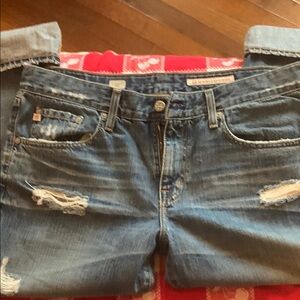 Ag Adriano Goldschmied Blue Ankle Cropped Jeans